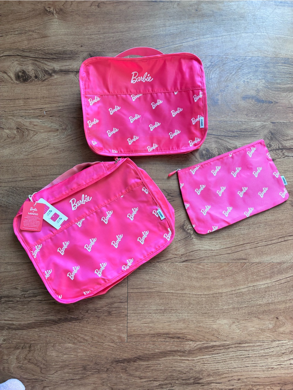 Barbie Hot Pink Travel Organizer Set with Logo Print